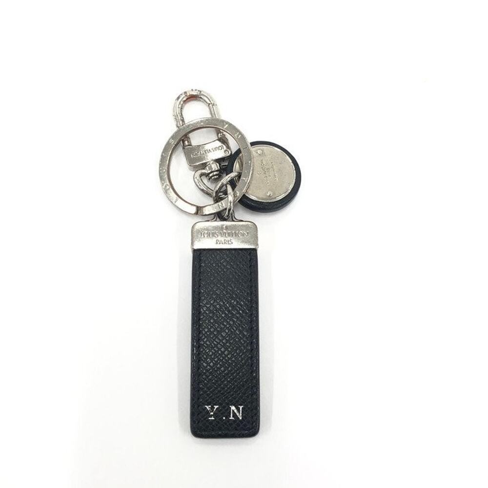Louis Vuitton Taiga Portefeuille Neo LV Club Keychain Keyring M67242 w/ initials